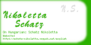 nikoletta schatz business card